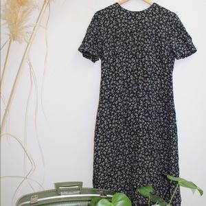 90s Vintage Floral Midi Dress